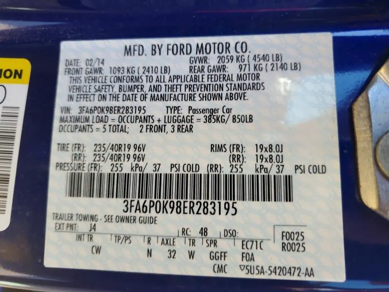 2014 FORD FUSION TITANIUM  
