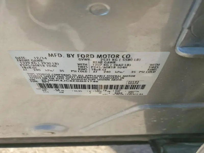 2014 FORD EDGE SEL  