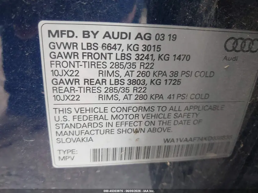2019 AUDI Q7 55 PREMIUM