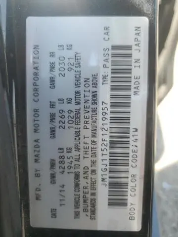 2015 MAZDA 6 TOURING  
