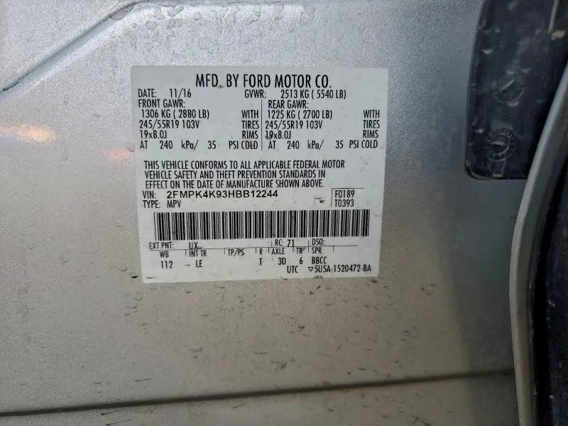 2017 FORD EDGE TITANIUM  