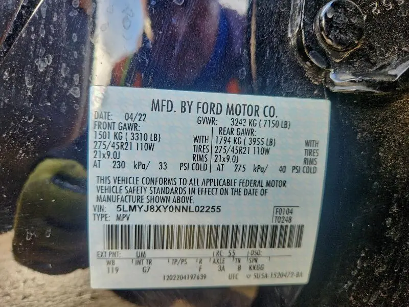 2022 LINCOLN AVIATOR GRAND TOURING  