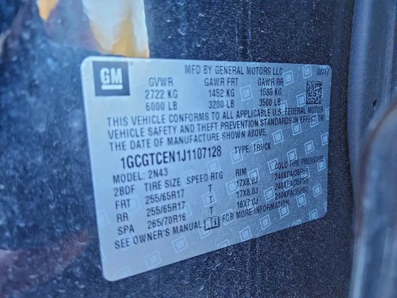 2018 CHEVROLET COLORADO LT  