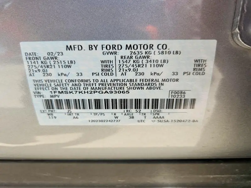 2023 FORD EXPLORER ST-LINE  