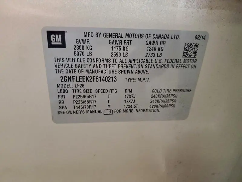 2015 CHEVROLET EQUINOX LS  