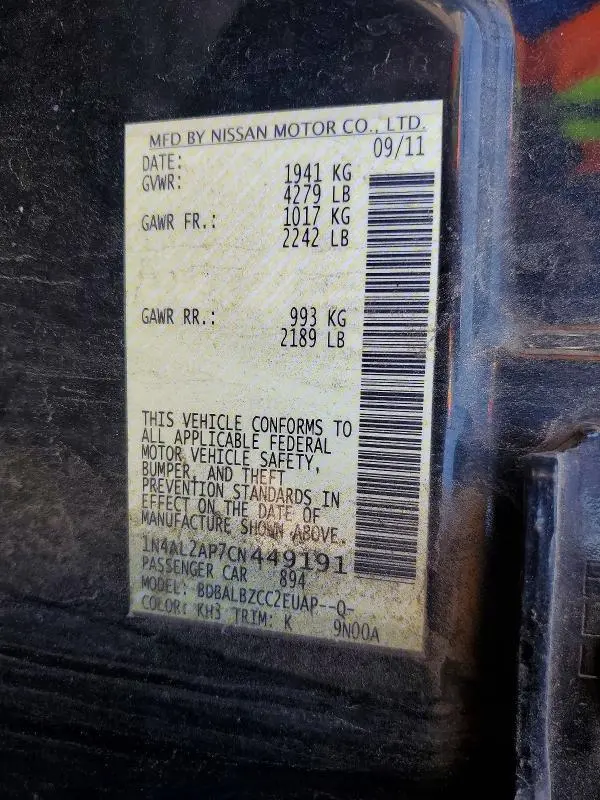2012 NISSAN ALTIMA 2.5  