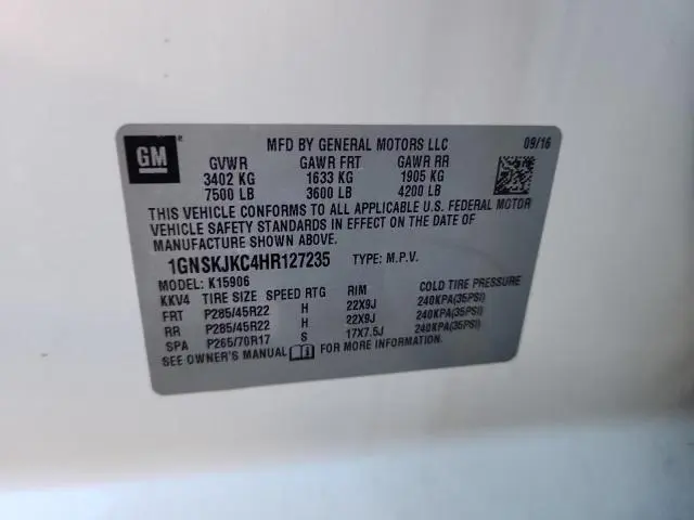 2017 CHEVROLET SUBURBAN K1500 PREMIER  