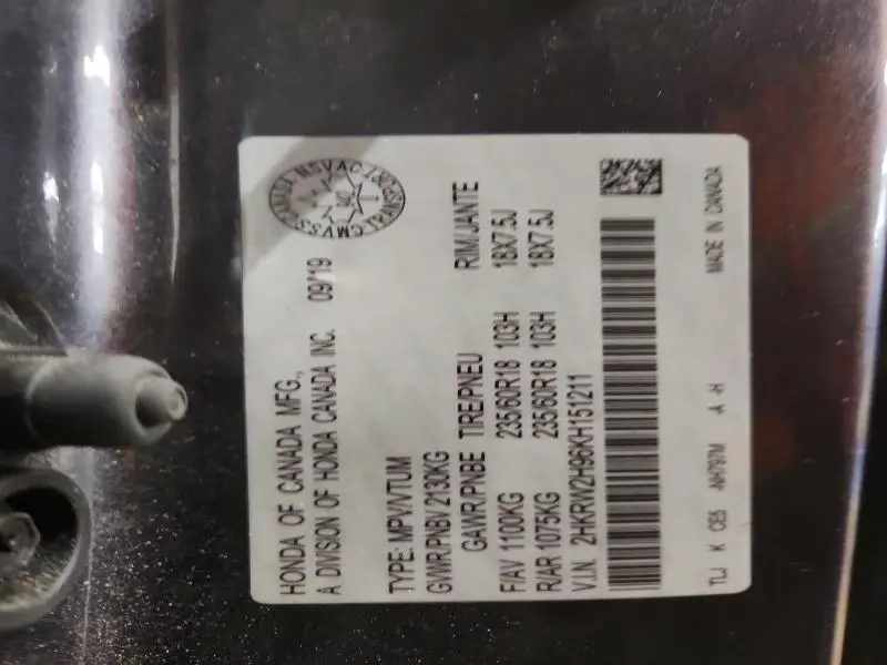 2019 HONDA CR-V TOURING  