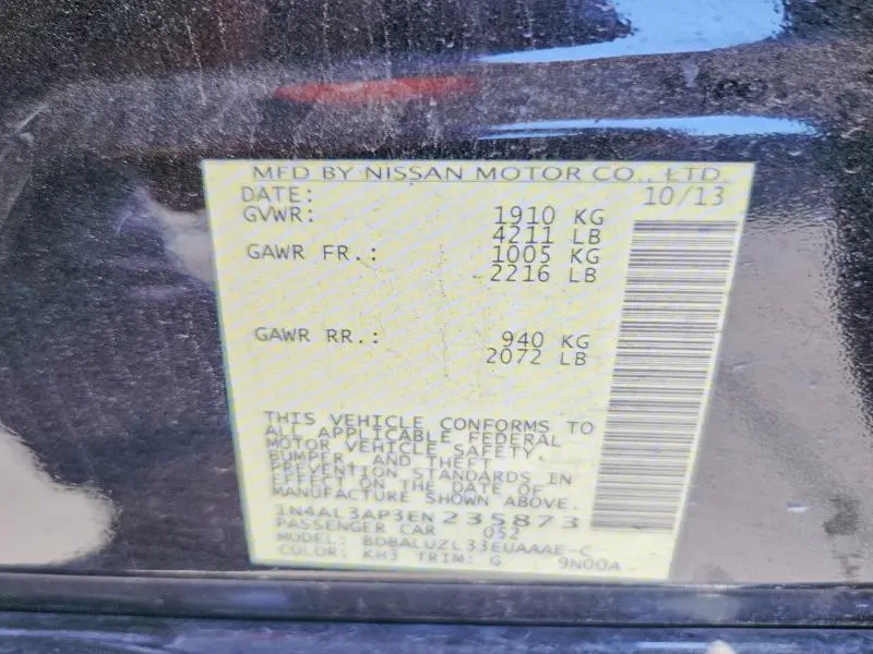 2014 NISSAN ALTIMA 2.5 SV  