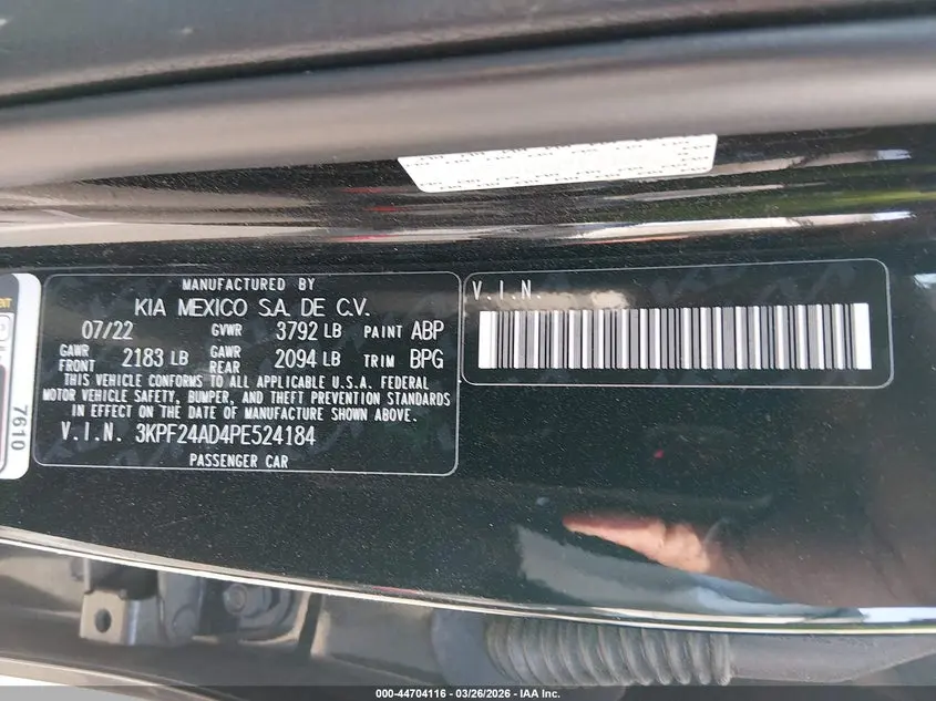 2023 KIA FORTE LXS