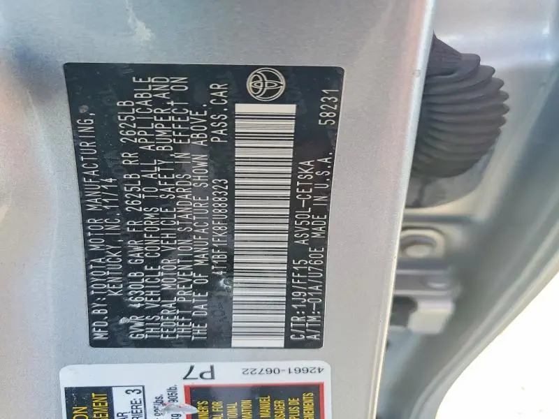 2015 TOYOTA CAMRY SE  