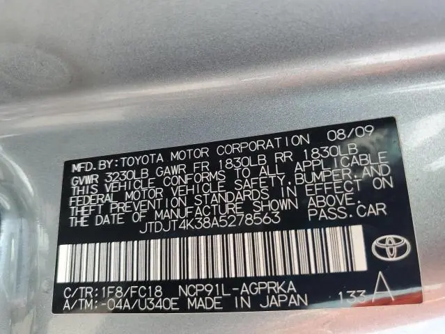 2010 TOYOTA YARIS   