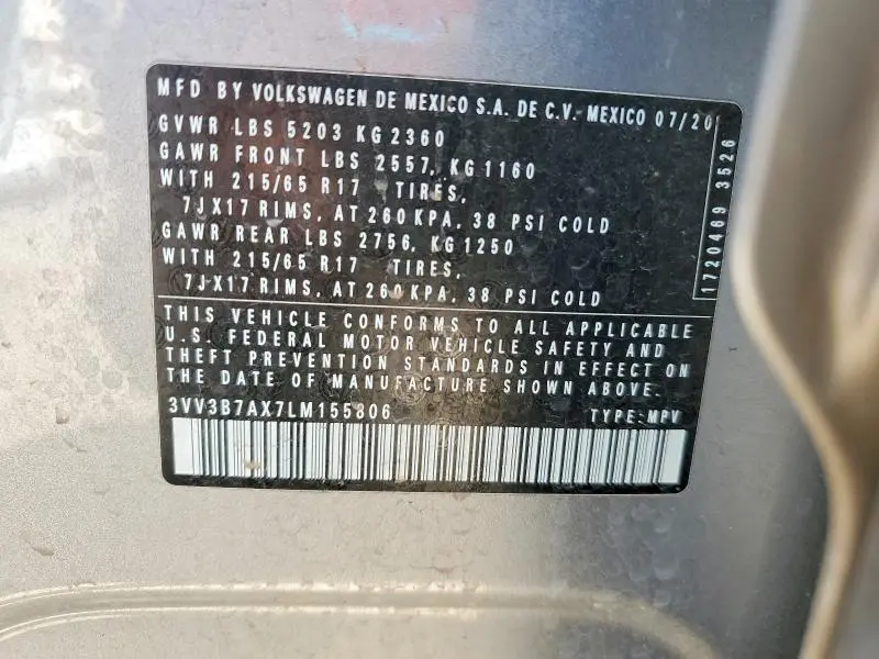 2020 VOLKSWAGEN TIGUAN SE  