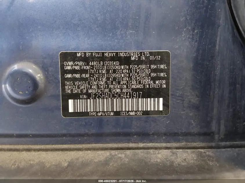 2012 SUBARU FORESTER 2.5X PREMIUM