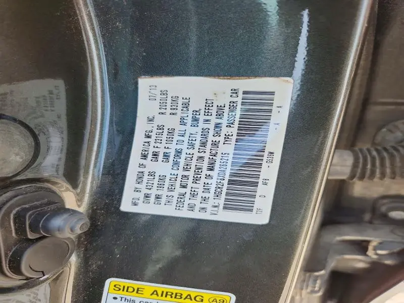 2013 HONDA ACCORD EXL  