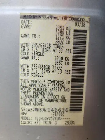 2018 NISSAN MURANO S  