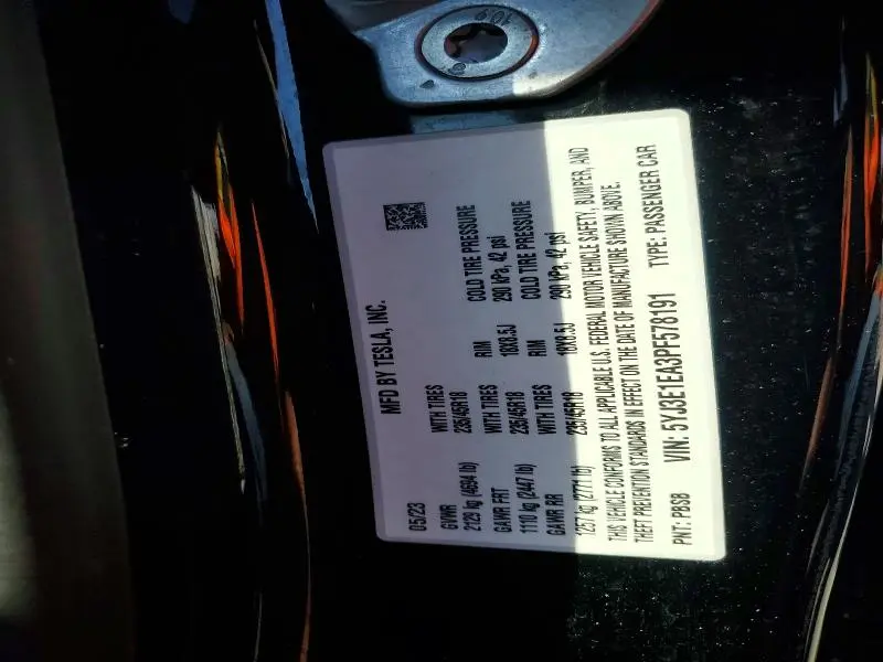 2023 TESLA MODEL 3   