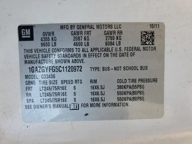 2012 CHEVROLET EXPRESS G3500 LT  