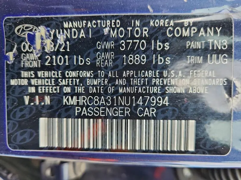 2022 HYUNDAI VENUE LIMITED  