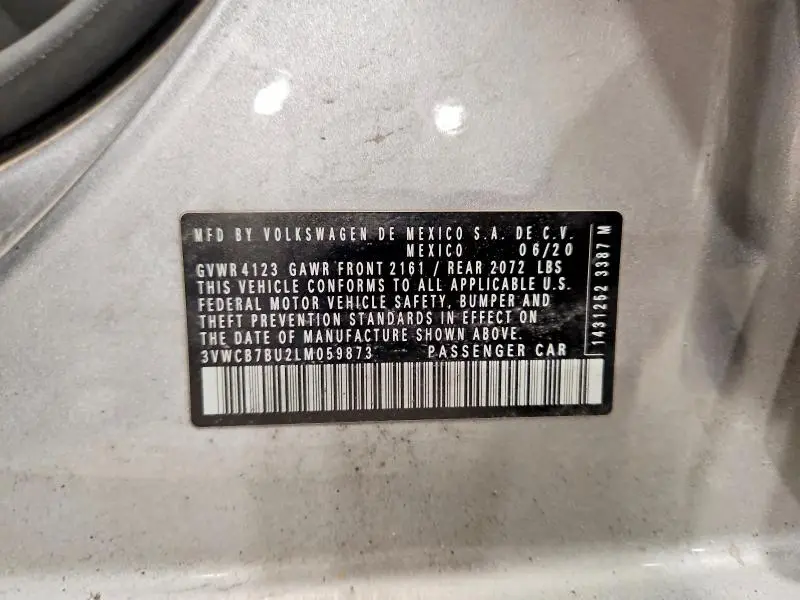 2020 VOLKSWAGEN JETTA S  