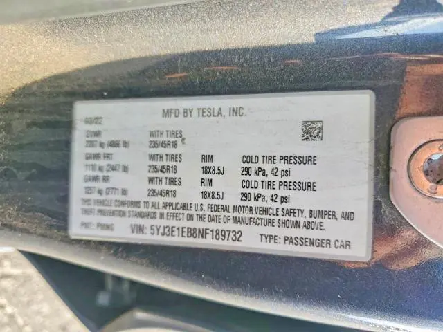 2022 TESLA MODEL 3   