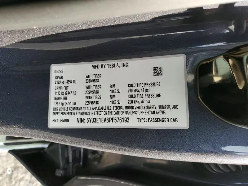 2023 TESLA MODEL 3   