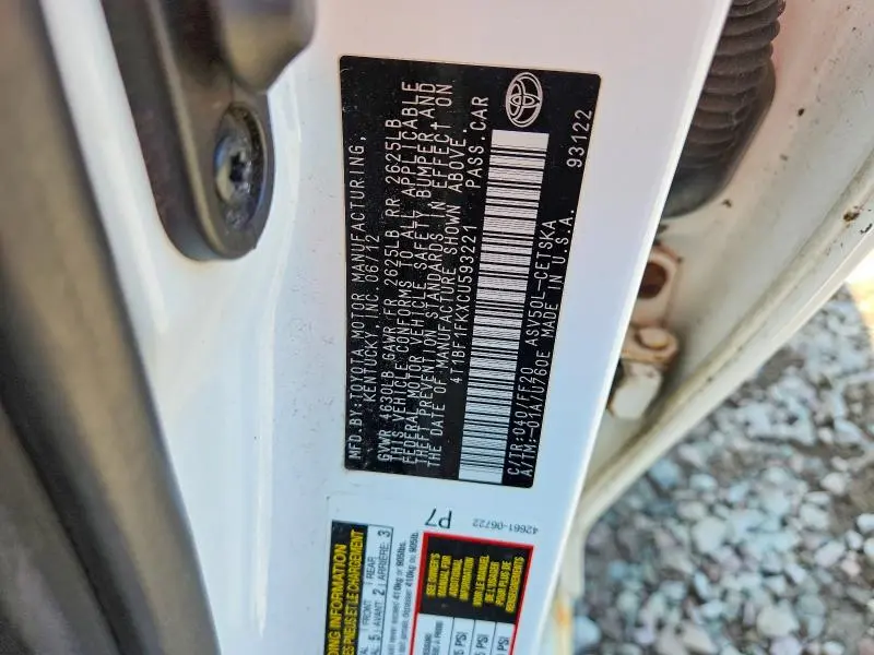 2012 TOYOTA CAMRY SE  