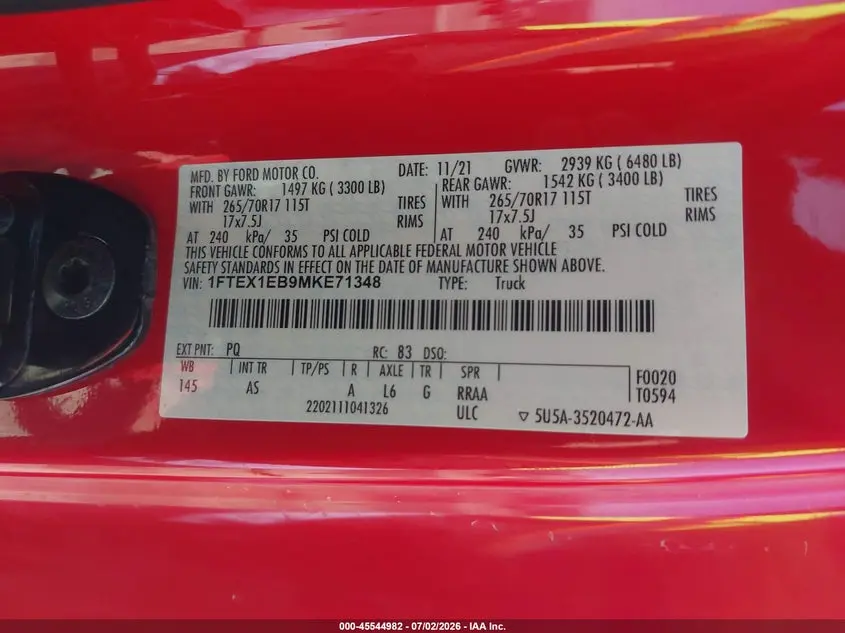 2021 FORD F-150 XL/XLT