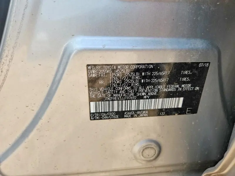 2018 TOYOTA RAV4 LE  