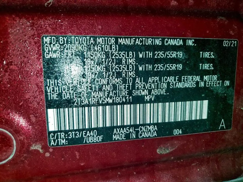 2021 TOYOTA RAV4 XLE PREMIUM  