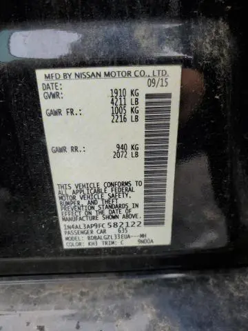 2015 NISSAN ALTIMA 2.5  
