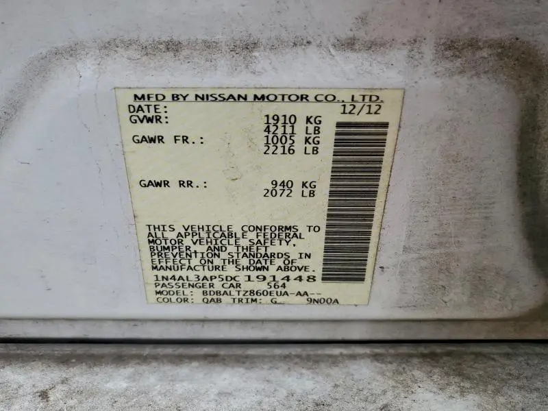 2013 NISSAN ALTIMA 2.5  