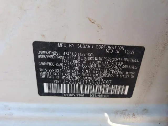 2022 SUBARU CROSSTREK PREMIUM  