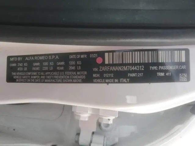 2021 ALFA ROMEO GIULIA SPORT  