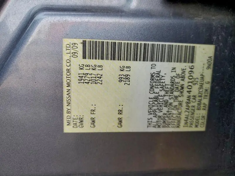 2010 NISSAN ALTIMA BASE  