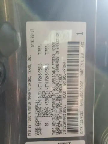 2017 TOYOTA TACOMA DOUBLE CAB  