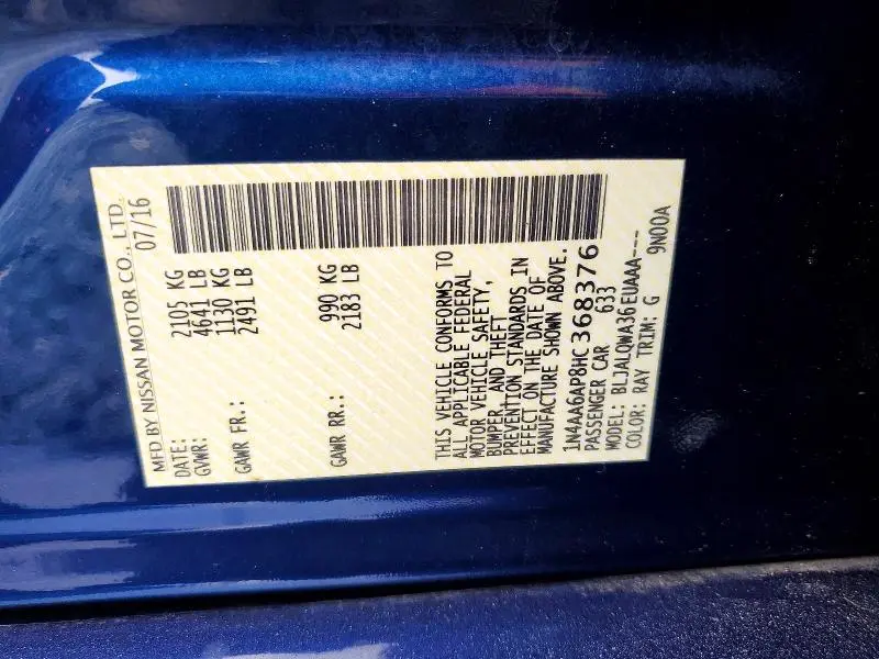 2017 NISSAN MAXIMA 3.5S  