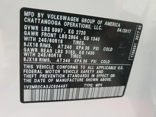 2018 VOLKSWAGEN ATLAS SEL  