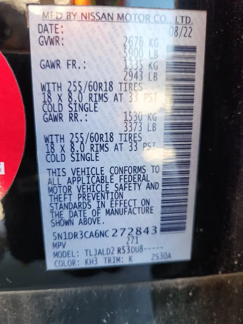 2022 NISSAN PATHFINDER SL  