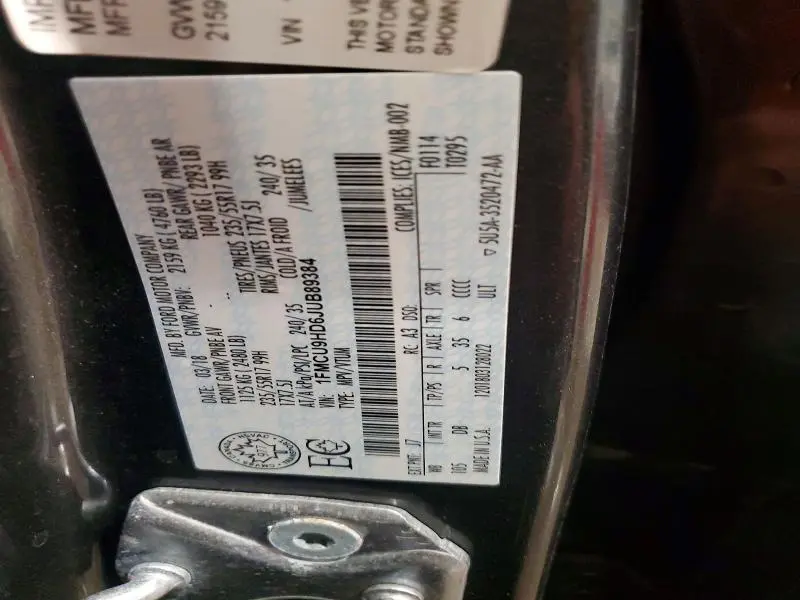 2018 FORD ESCAPE SEL  