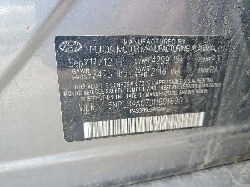 2013 HYUNDAI SONATA GLS  