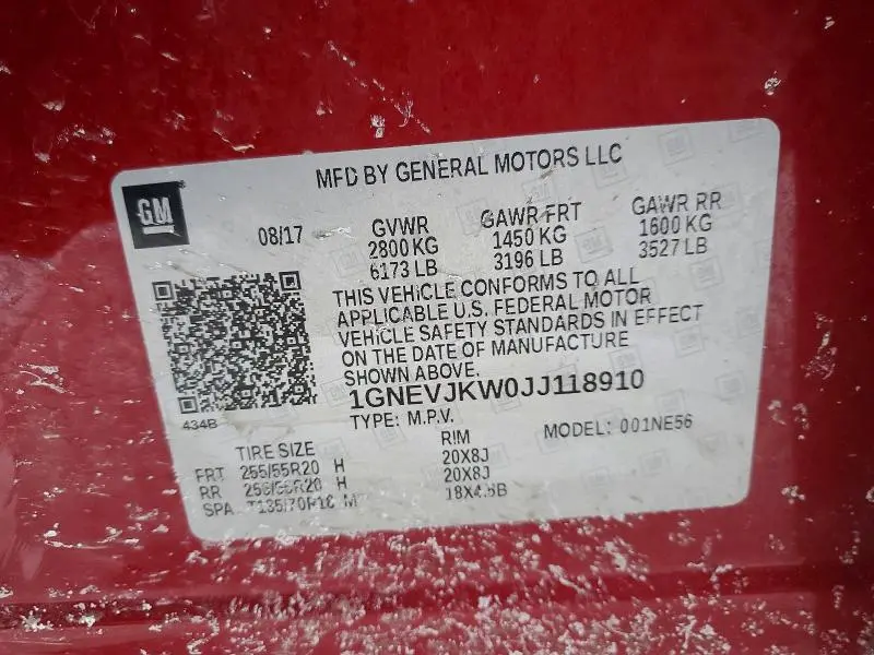 2018 CHEVROLET TRAVERSE PREMIER  