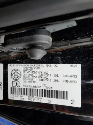 2022 TOYOTA TUNDRA CREWMAX PLATINUM  