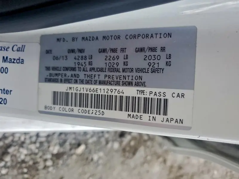 2014 MAZDA 6 TOURING  