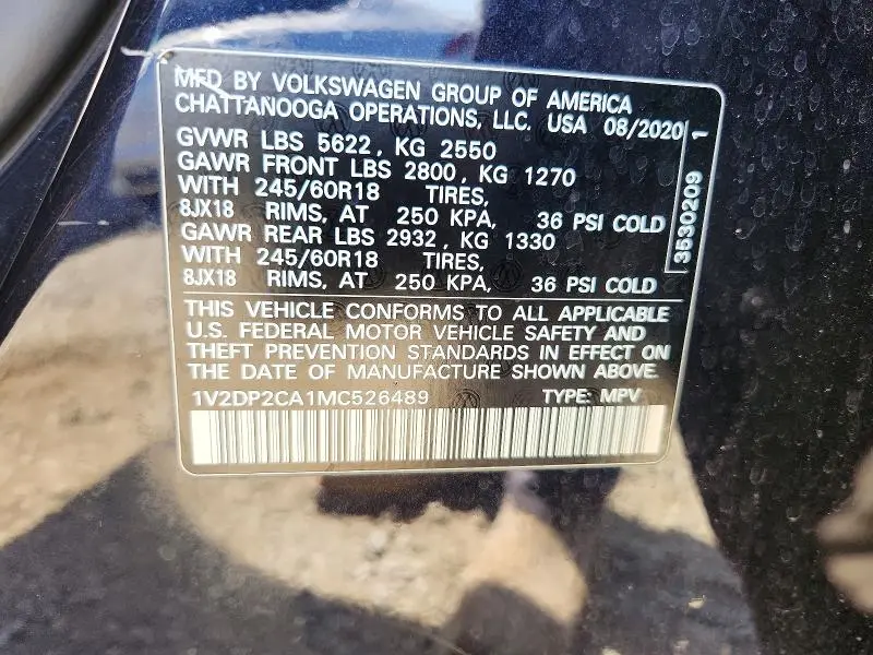 2021 VOLKSWAGEN ATLAS SE  