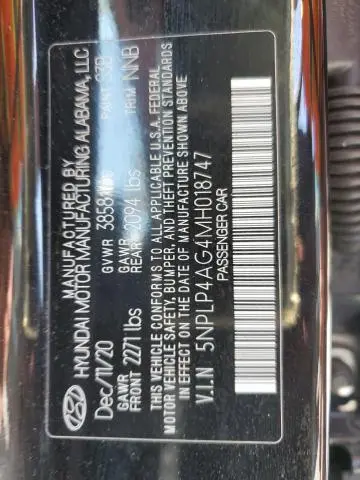 2021 HYUNDAI ELANTRA LIMITED