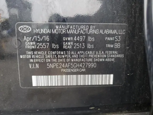 2016 HYUNDAI SONATA SE  