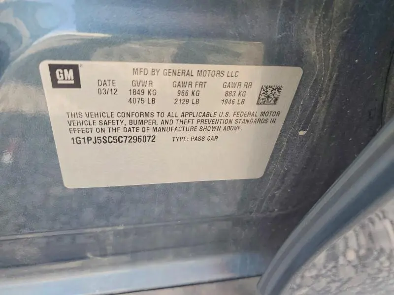 2012 CHEVROLET CRUZE ECO  