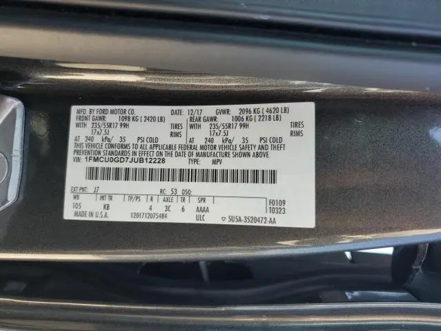 2018 FORD ESCAPE SE  