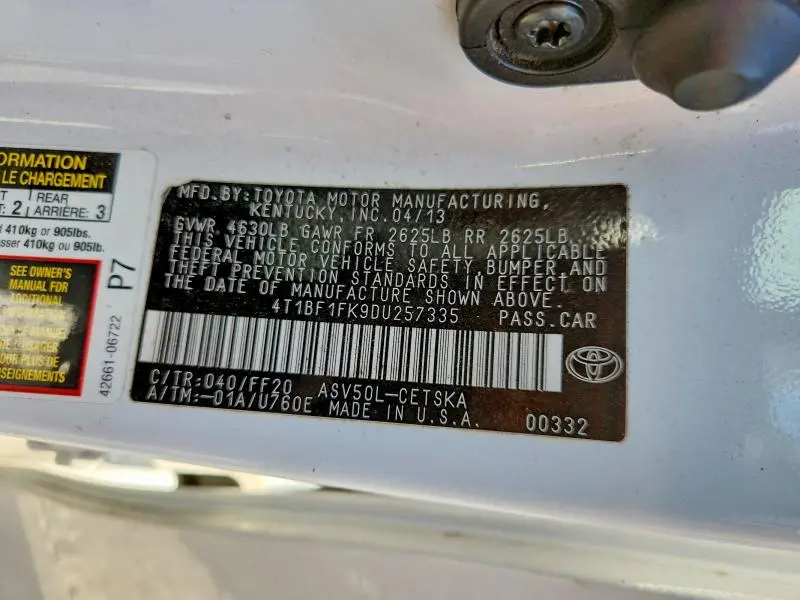2013 TOYOTA CAMRY SE  